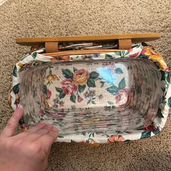 Longaberger Basket with Floral Trim - Picture 4 of 9
